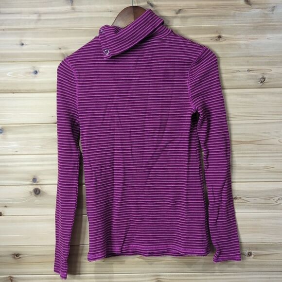 Sundance Top Womens‎ XS Fuchsia Striped Turtleneck Boho - Picture 3 of 7